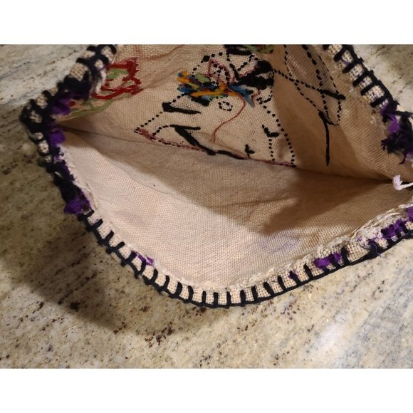 Vintage Handmade Victorian Pillow Cover 10x12" Azalea Trail Maid? Purple Dress - Picture 3 of 11